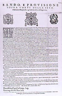 Bando, e provisione sopra l'arte della seta, 1609