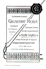 Annuncio della sartoria Giuseppe Rosa, 1907